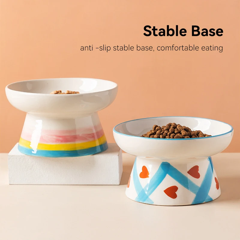 Cat Elevated Ceramic Bowl Pet  - đánh giá và giá Food Snacks Drinks