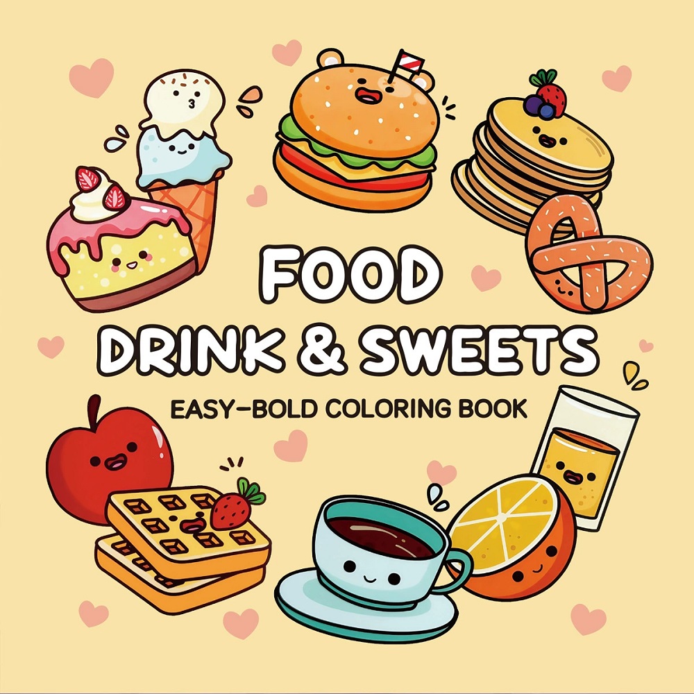 Food Drink & Sweets Easy-bold  - đánh giá và giá Food And Snacks Coloring Book Bold And Easy