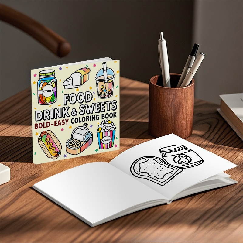 Food Drink & Sweets Bold Easy  - đánh giá và giá Food And Snacks Coloring Book Bold And Easy