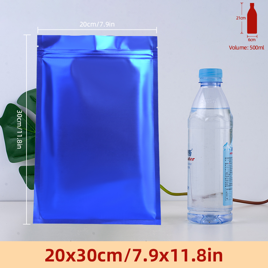 100pcs Matte Blue Foil Zipper  - đánh giá và giá Food Snacks In Usa