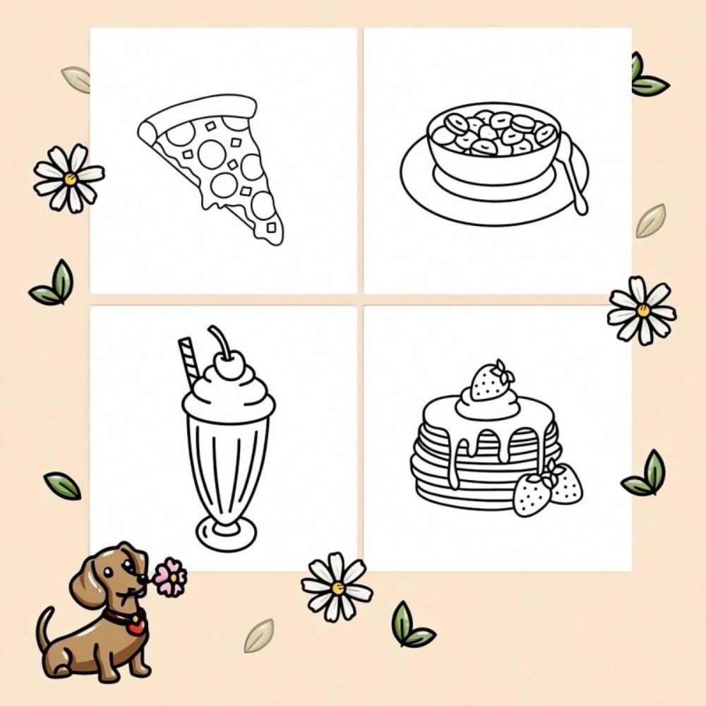 Food and Snacks Coloring Book  - đánh giá và giá Food And Snacks Coloring Book Bold And Easy