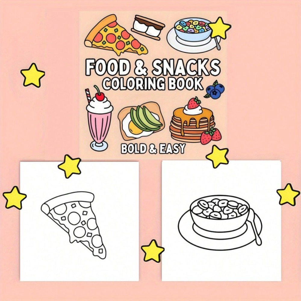 Food and Snacks Coloring Book  - đánh giá và giá Food And Snacks Coloring Book Bold And Easy